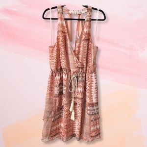 BCBGeneration Pink Plunge Neckline Flowy Dress